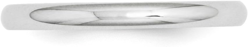 Solid Platinum 2mm Plain Classic Dome Wedding Band Ring