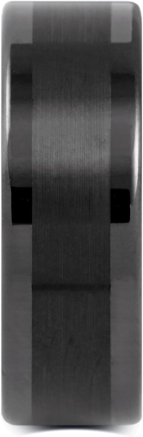 Manly Bands: Mens Black Plated Tungsten and Black Zirconium Wedding Bands and Rings - Comfort Fit and Stylish Black Rings for Men, Free Silicone Ring Included