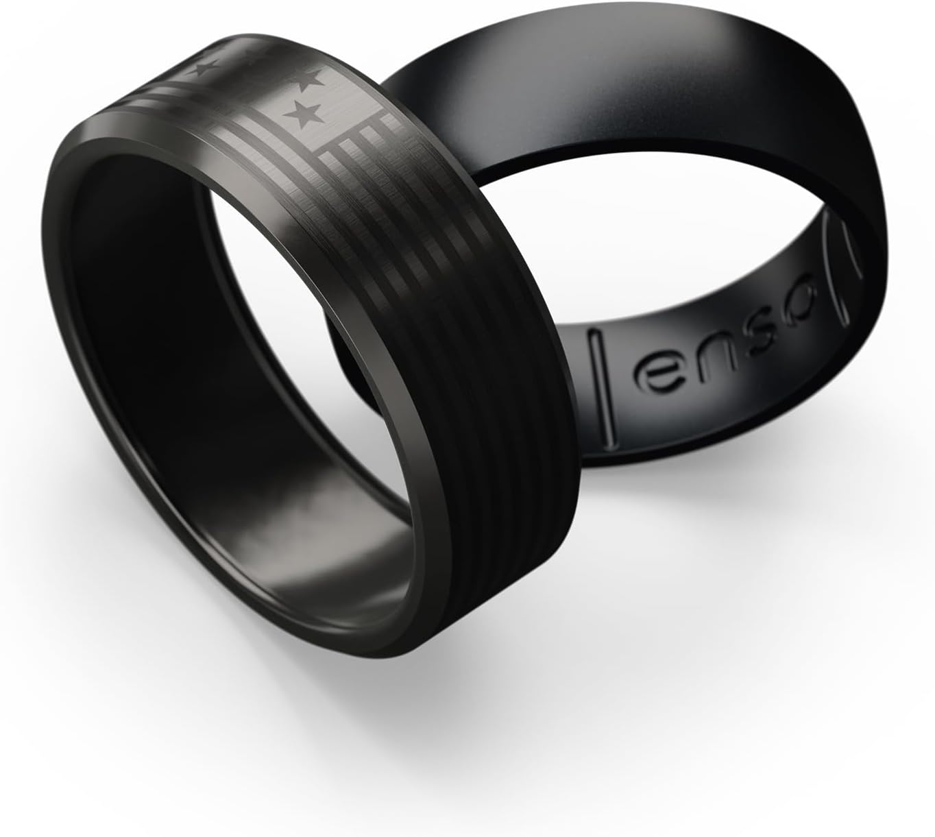 Enso Rings Hybrid Rings - Durable Brushed Outer Metal - Comfortable and Premium Inner Silicone