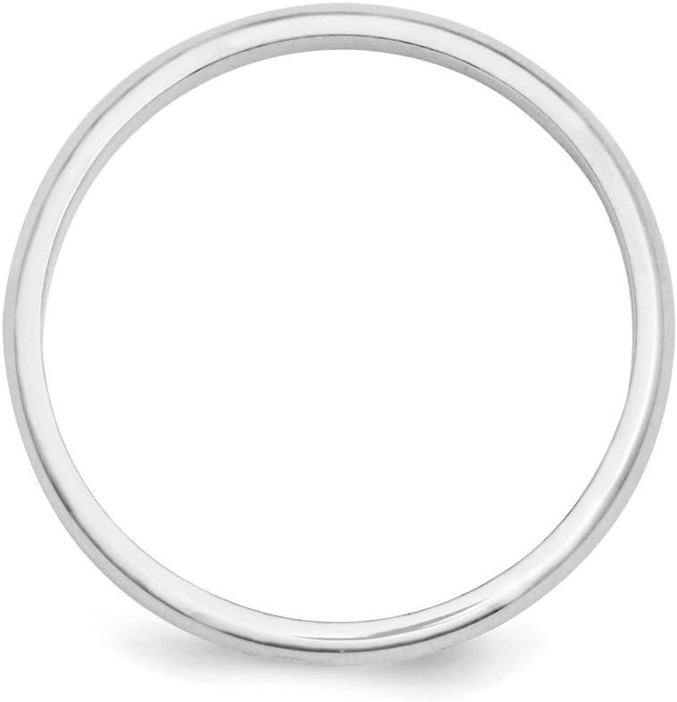 Solid Platinum 2mm Plain Classic Dome Wedding Band Ring