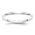 Solid Platinum 2mm Plain Classic Dome Wedding Band Ring