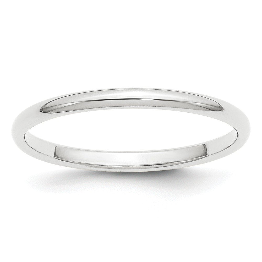 Solid Platinum 2mm Plain Classic Dome Wedding Band Ring