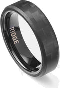 Carbon Fiber 3K Beveled Ring | Carbon and Silicone Ring Set