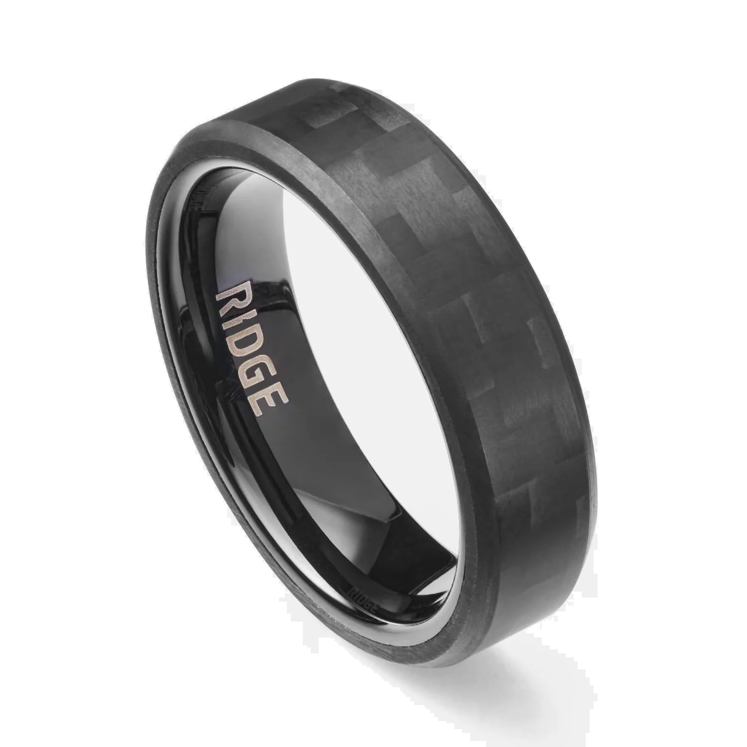 The Ridge Tungsten Rings For Men - Mens Wedding Band - Strong, Durable and Scratch-Resistant Rounded 6mm Ring With Silicone Band