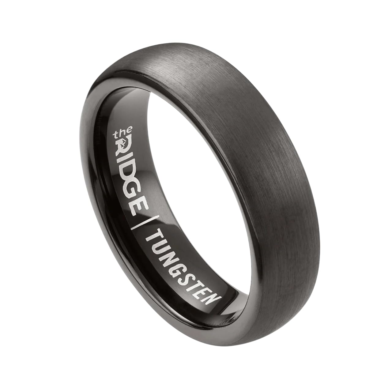 The Ridge Tungsten Rings For Men - Mens Wedding Band - Strong, Durable and Scratch-Resistant Rounded 6mm Ring With Silicone Band