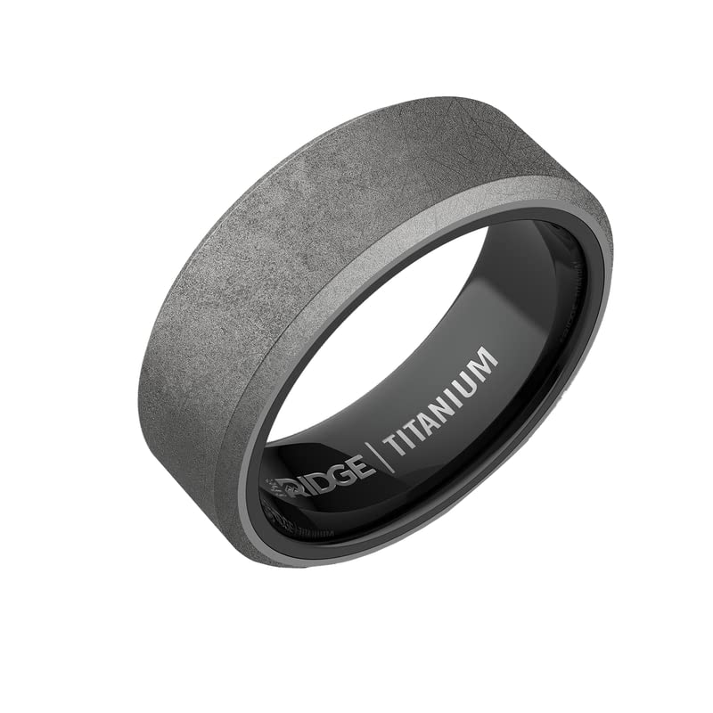 The Ridge Tungsten Rings For Men - Mens Wedding Band - Strong, Durable, and Scratch-Resistant Beveled Ring With Silicone Band