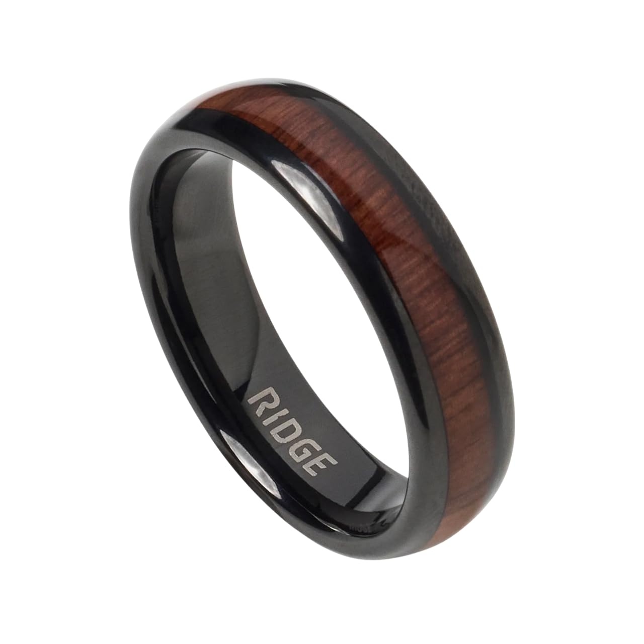 The Ridge Tungsten Rings For Men - Mens Wedding Band - Strong, Durable and Scratch-Resistant Rounded 6mm Ring With Silicone Band
