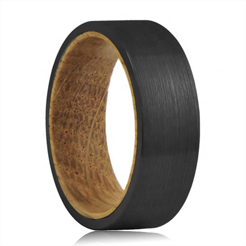 All Black Tungsten Band | Whiskey Wood