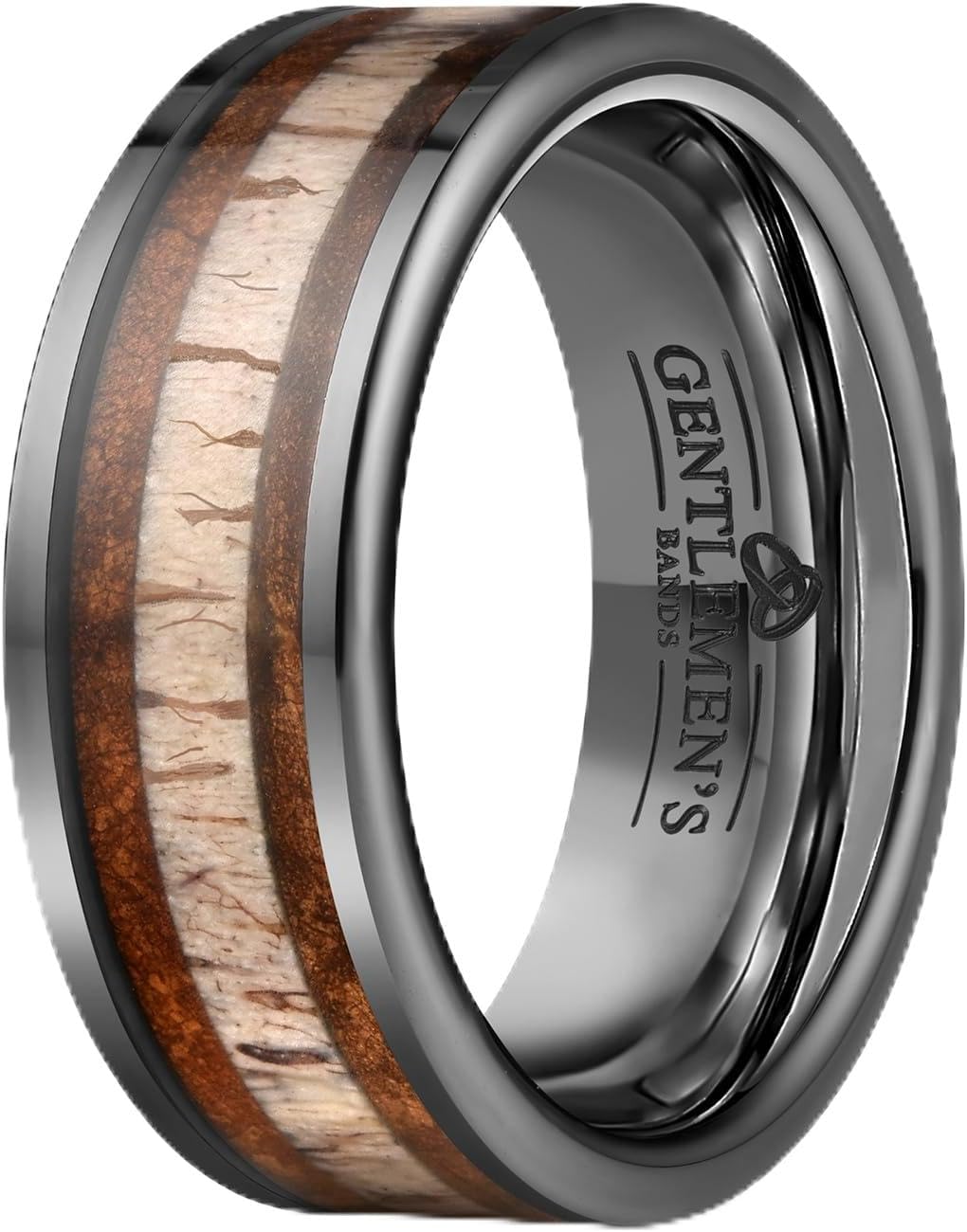 Black Tungsten Band | Deer Antler