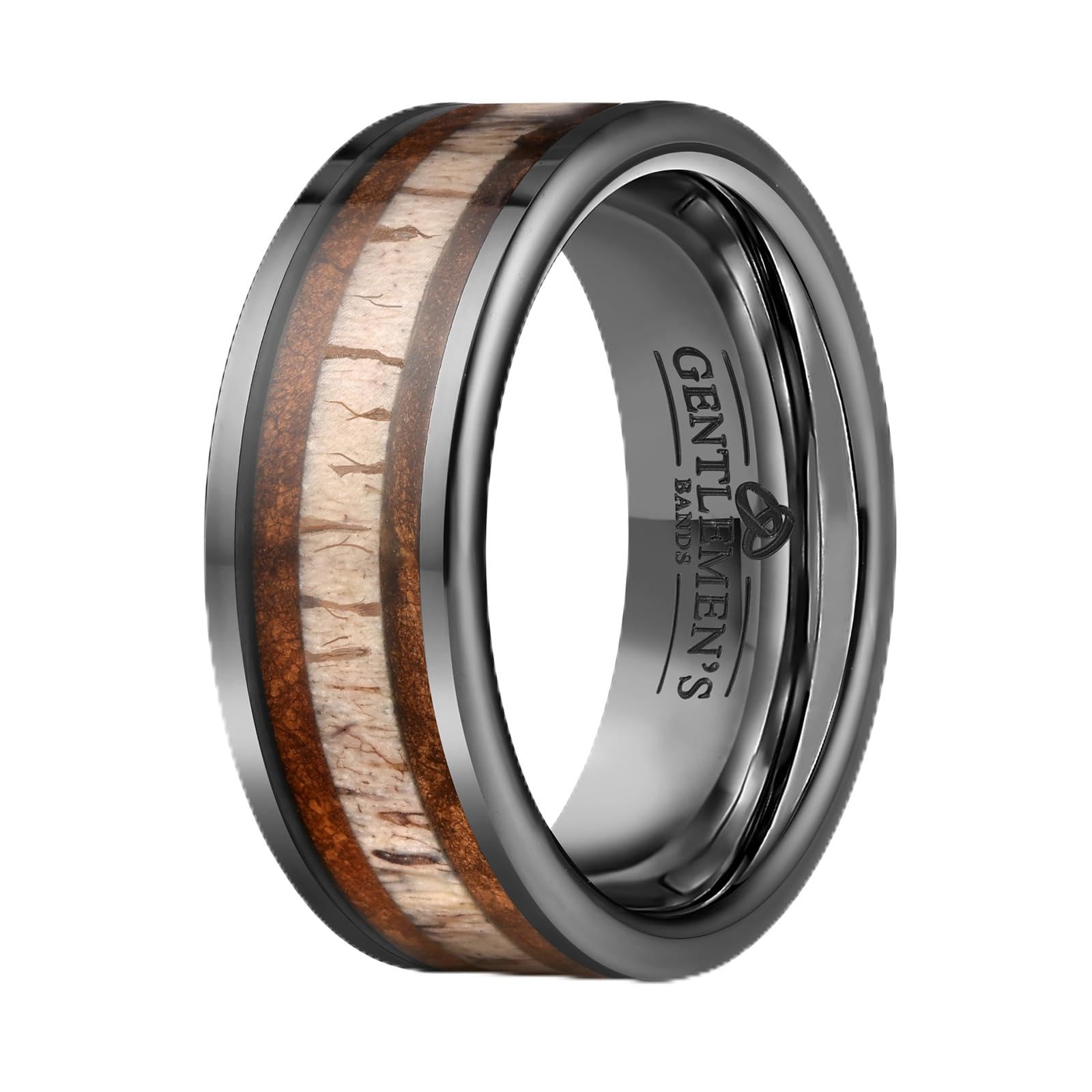 Black Tungsten Band | Deer Antler