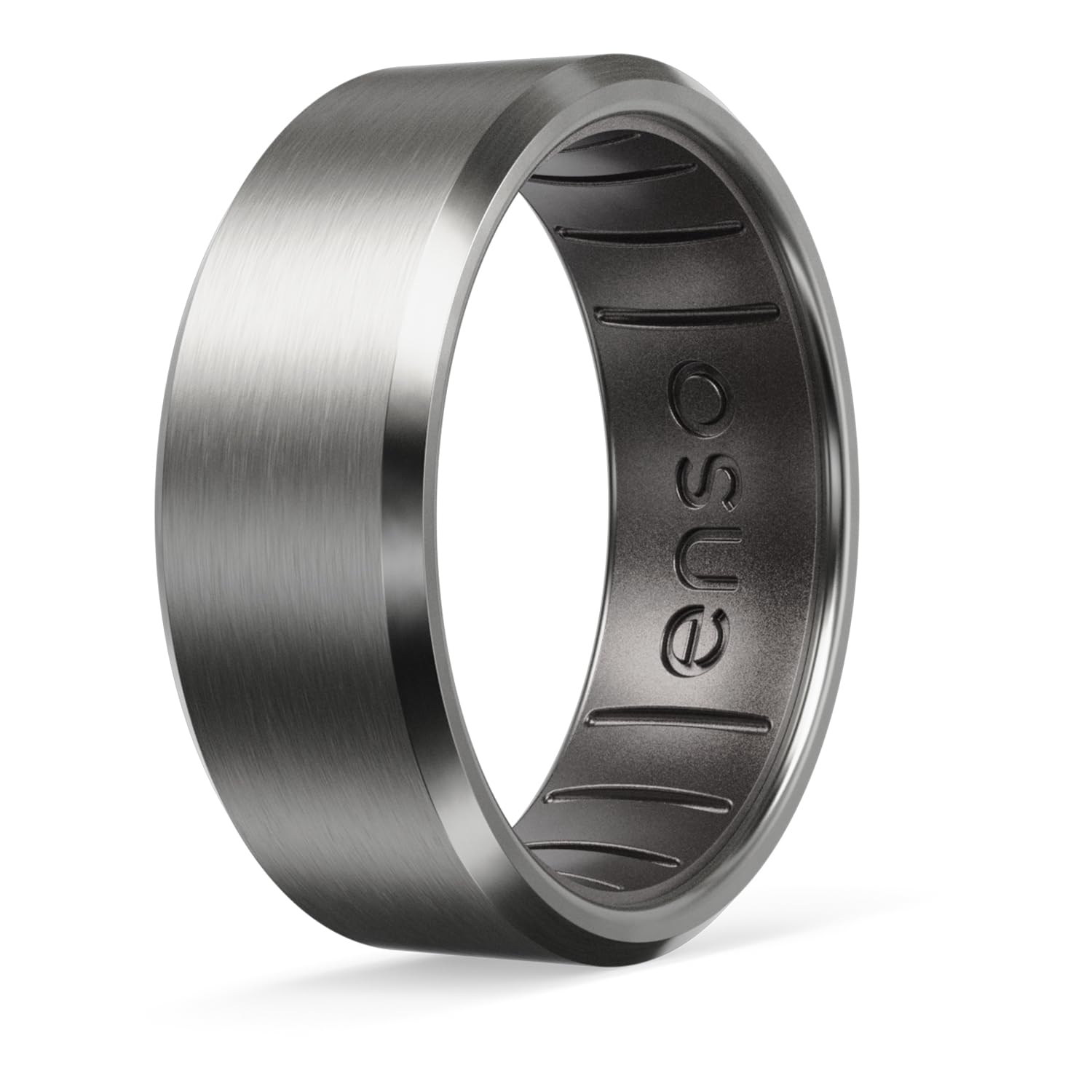 Enso Rings Hybrid Rings - Durable Brushed Outer Metal - Comfortable and Premium Inner Silicone