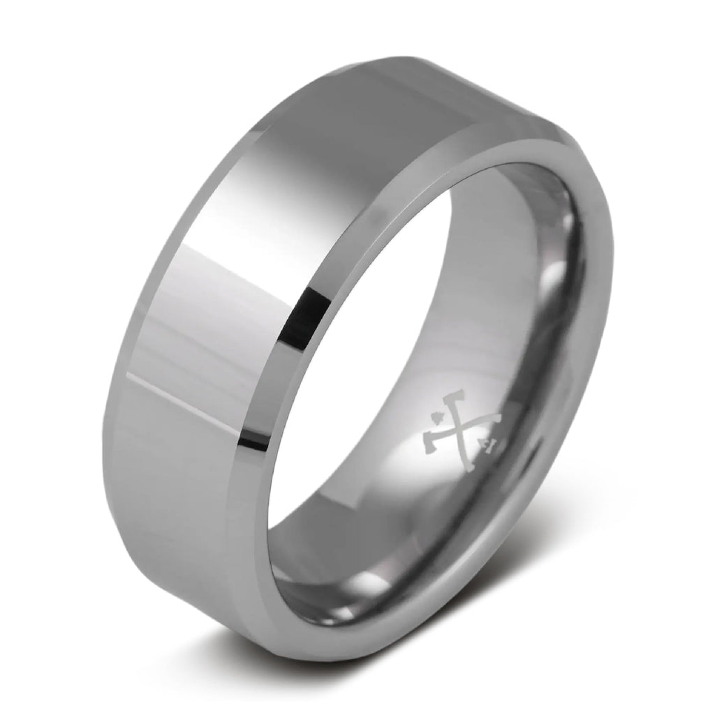 Polished Tungsten Wedding Band | Satin