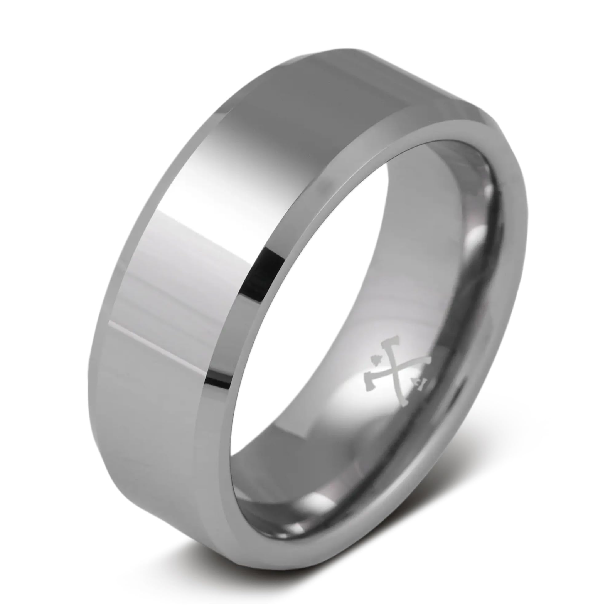 Manly Bands: Mens Wedding Bands and Rings - Unique Polished or Satin Finished Tungsten, Comfort Fit Wedding Band, Stylish Ring for Men, Free Silicone Ring Included