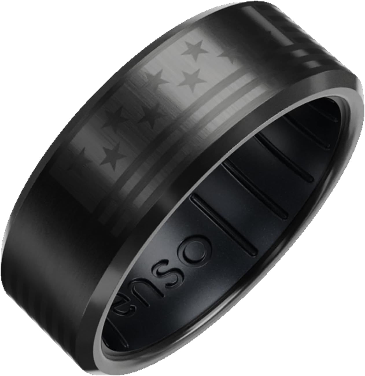 Enso Rings Hybrid Rings - Durable Brushed Outer Metal - Comfortable and Premium Inner Silicone