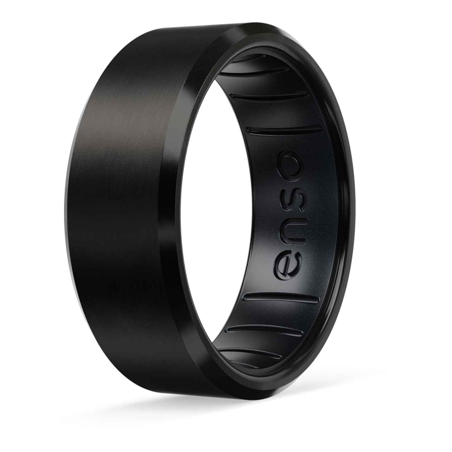 Enso Rings Hybrid Rings - Durable Brushed Outer Metal - Comfortable and Premium Inner Silicone