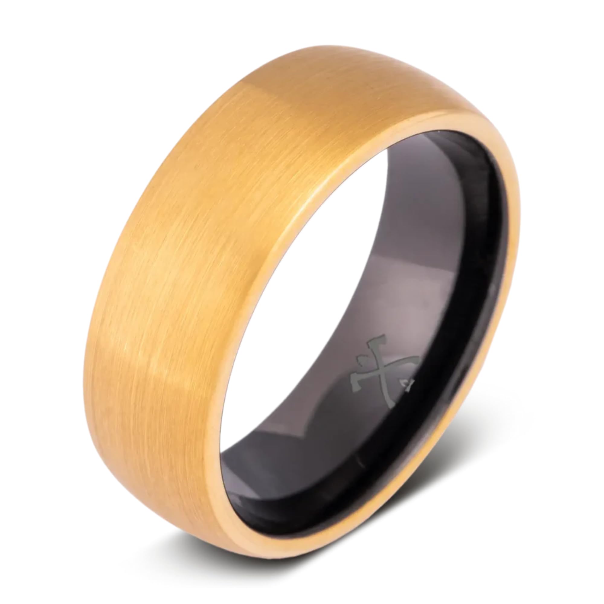 Manly Bands: Mens 14K Yellow Gold Plated Wedding Bands and Rings - Gold Plated Tungsten Comfort Fit and Stylish Rings for Men, Free Silicone Ring Included