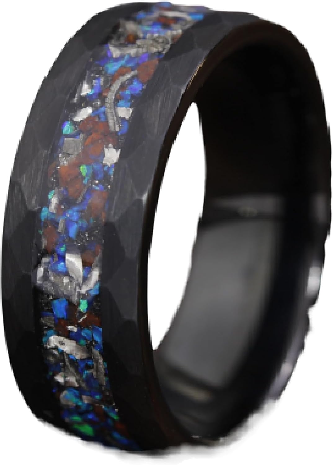 Tungsten Band | Dinosaur Bone & Opal