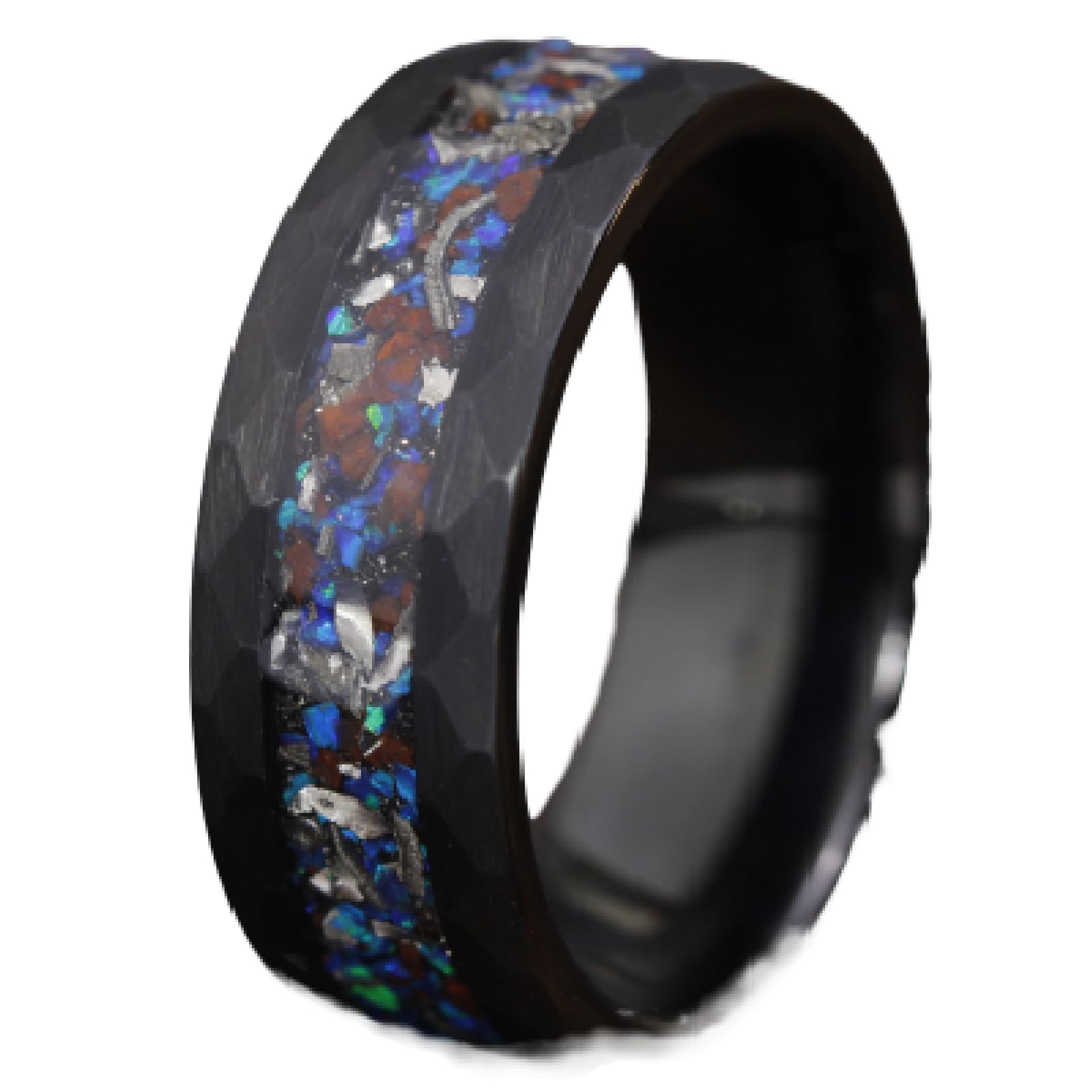 Tungsten Band | Dinosaur Bone & Opal