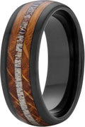 Black Tungsten Band | Whiskey & Deer Antler