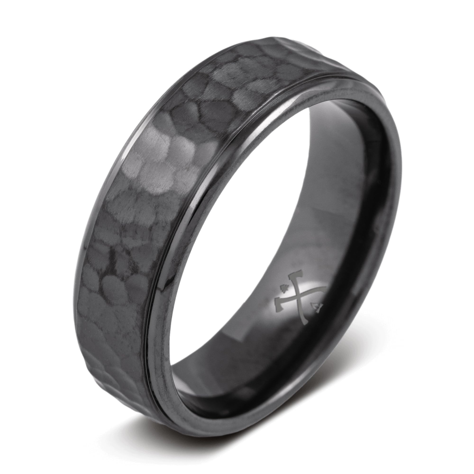 Manly Bands: Mens Black Plated Tungsten and Black Zirconium Wedding Bands and Rings - Comfort Fit and Stylish Black Rings for Men, Free Silicone Ring Included