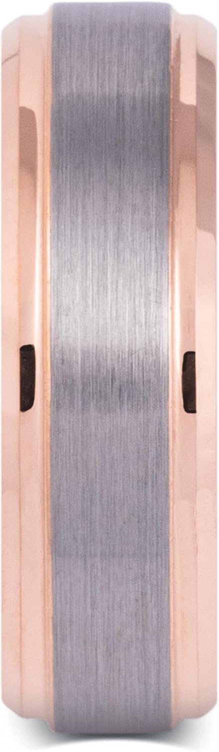 Manly Bands: Men's Rose Gold Wedding Bands and Rings - Made With 14K and 18K Rose Gold - Gift for Men - Free Silicone Ring Included