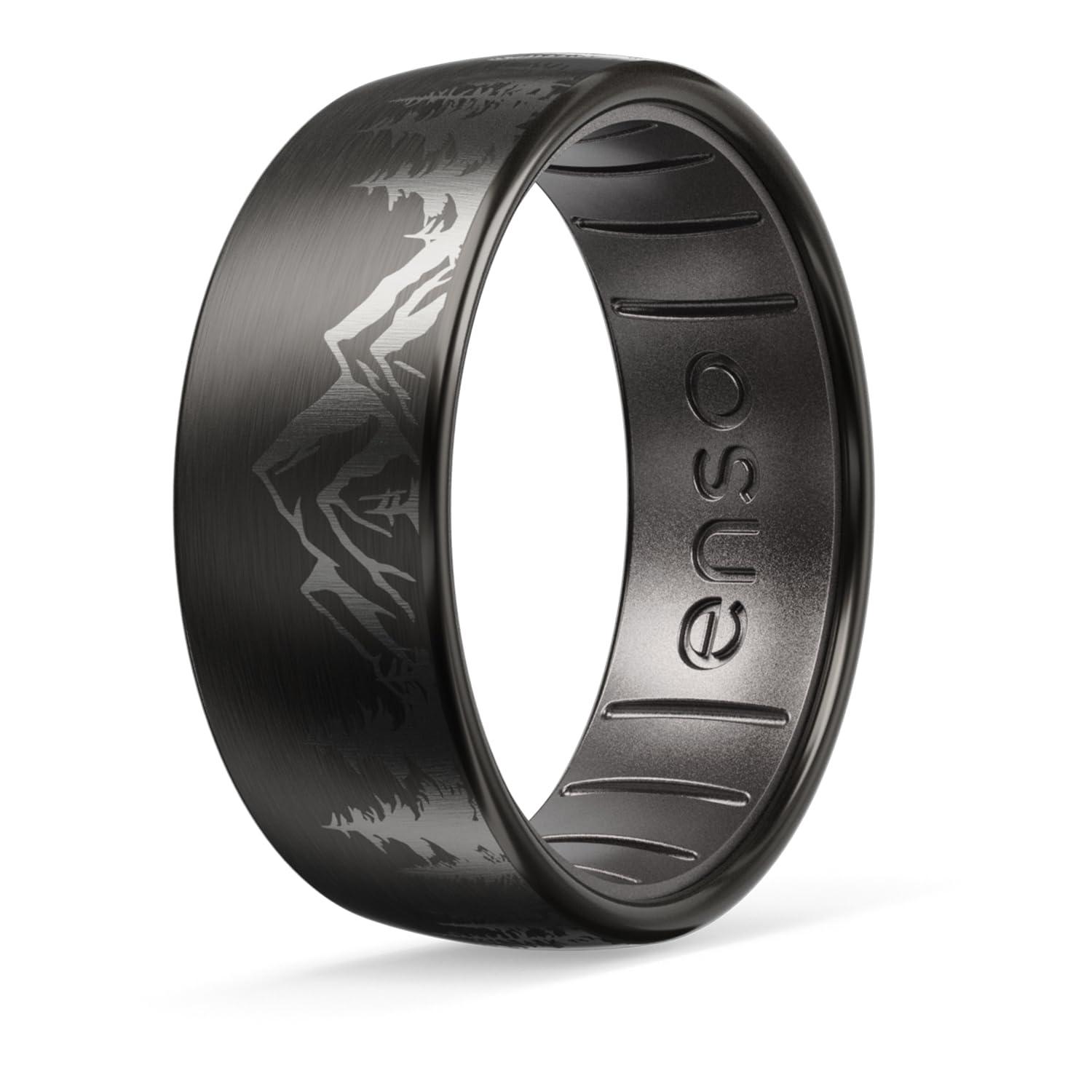 Enso Rings Hybrid Rings - Durable Brushed Outer Metal - Comfortable and Premium Inner Silicone