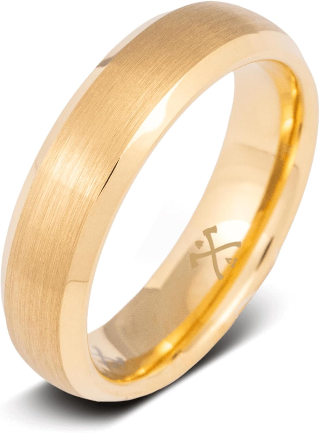 Manly Bands: Mens 14K Yellow Gold Plated Wedding Bands and Rings - Gold Plated Tungsten Comfort Fit and Stylish Rings for Men, Free Silicone Ring Included