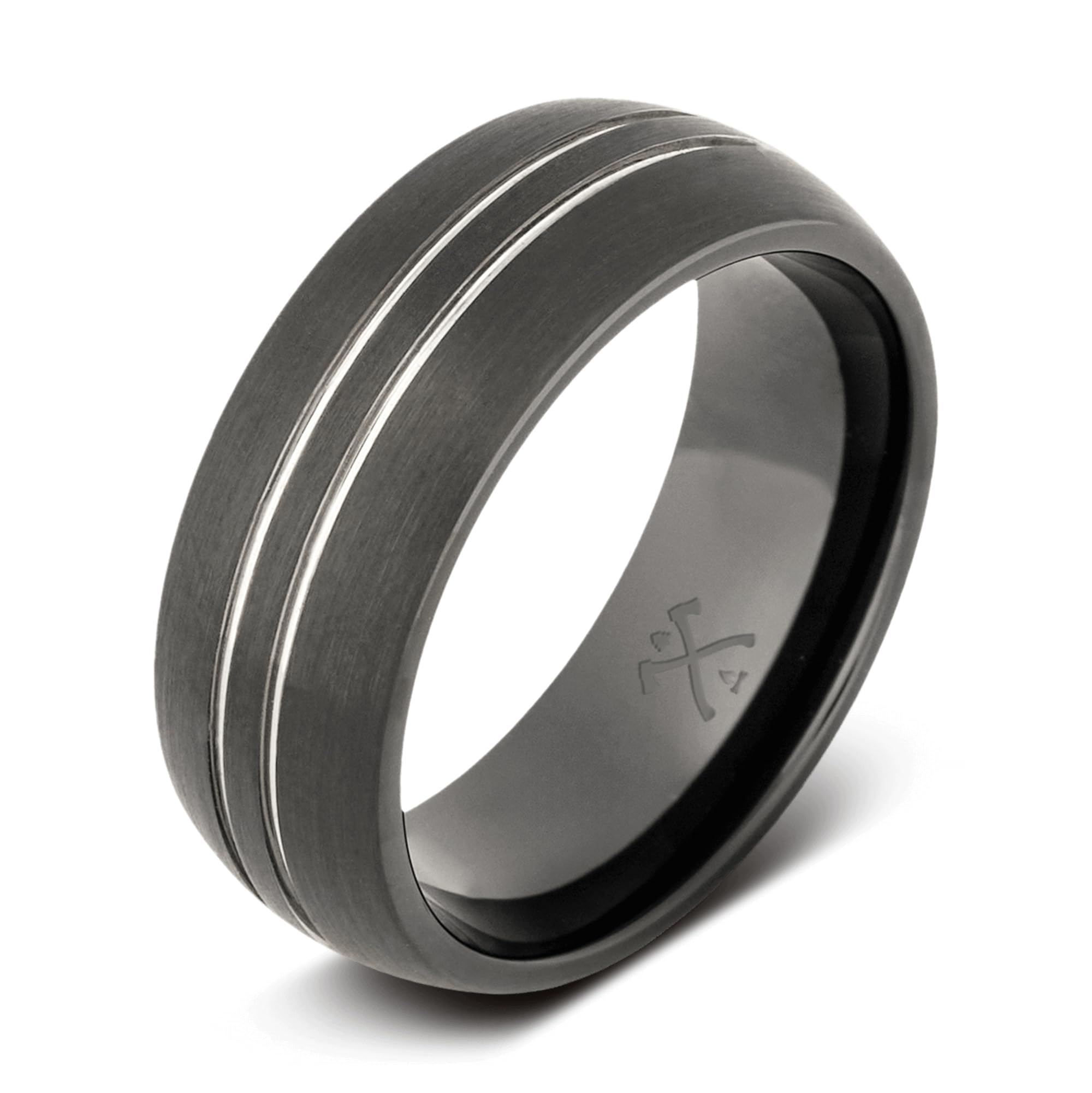 Manly Bands: Mens Black Plated Tungsten and Black Zirconium Wedding Bands and Rings - Comfort Fit and Stylish Black Rings for Men, Free Silicone Ring Included