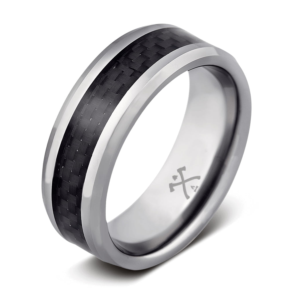 Polished Tungsten Wedding Band | Satin