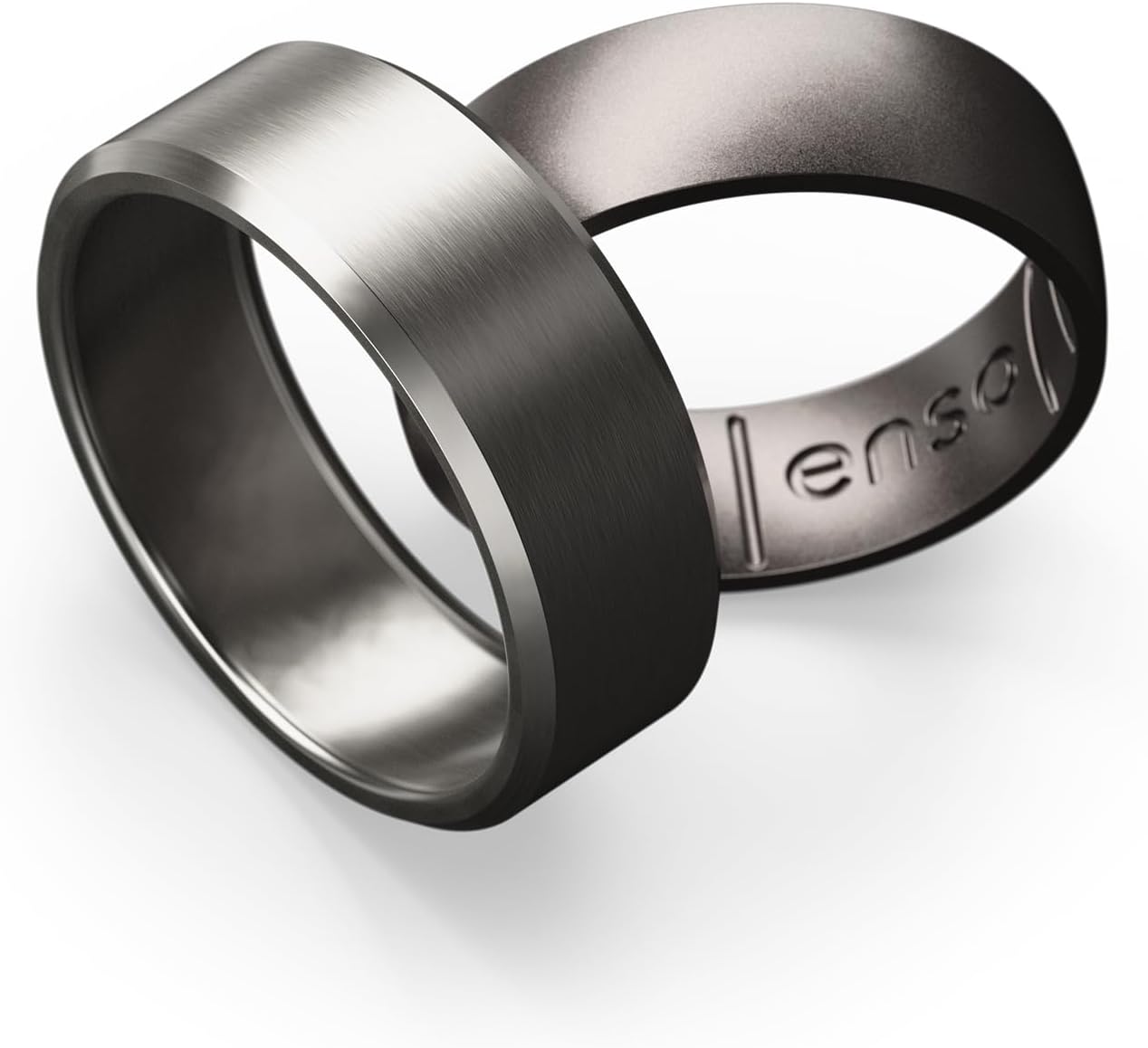 Enso Rings Hybrid Rings - Durable Brushed Outer Metal - Comfortable and Premium Inner Silicone