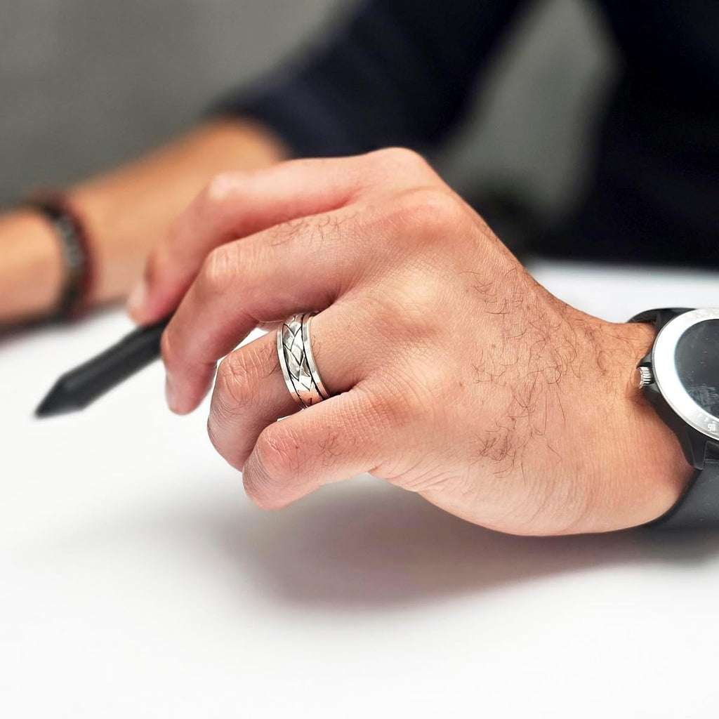 Sterling Silver Spinner Band | 9mm