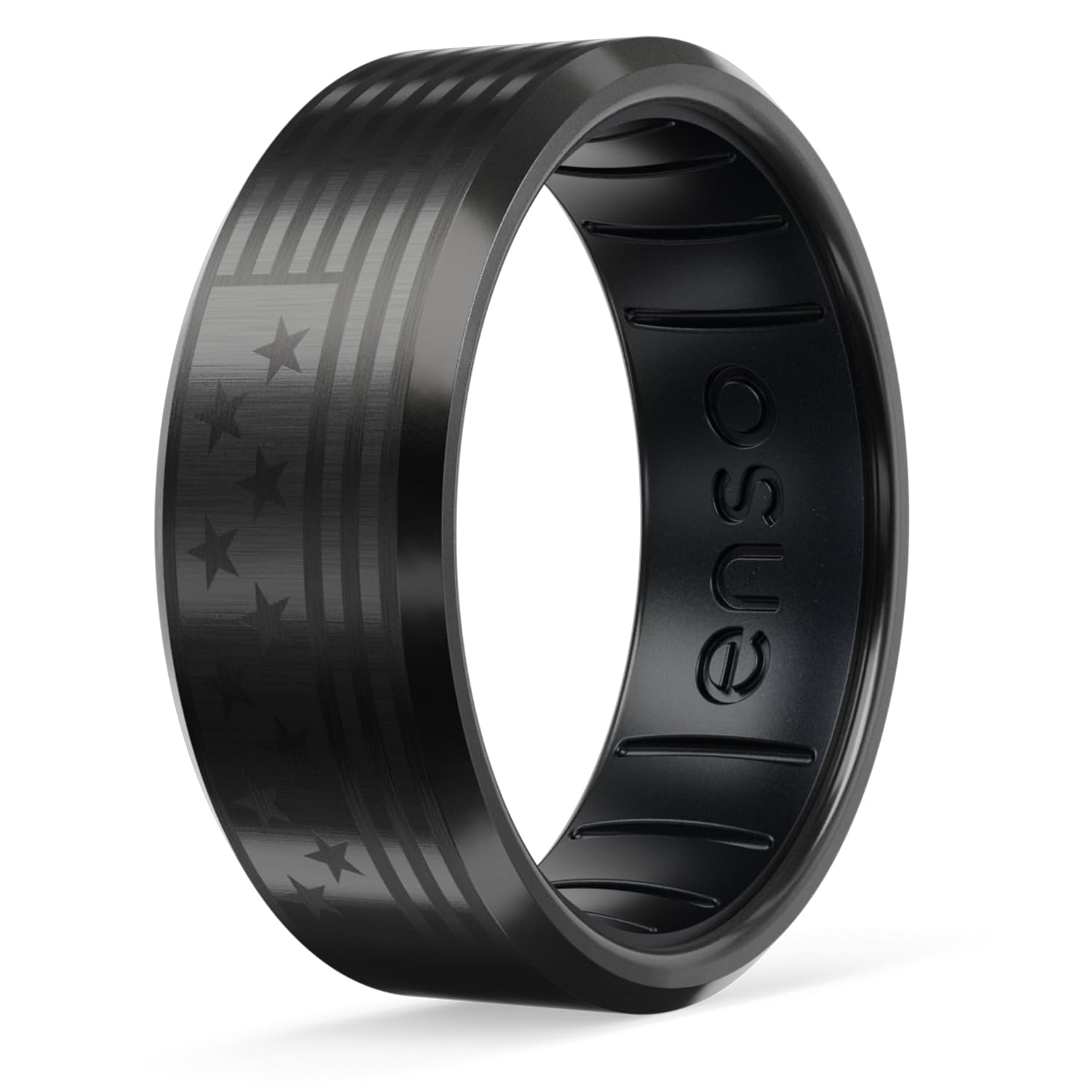 Enso Rings Hybrid Rings - Durable Brushed Outer Metal - Comfortable and Premium Inner Silicone