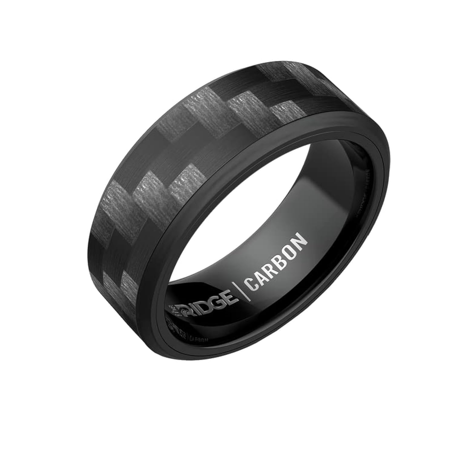 The Ridge Tungsten Rings For Men - Mens Wedding Band - Strong, Durable, and Scratch-Resistant Beveled Ring With Silicone Band