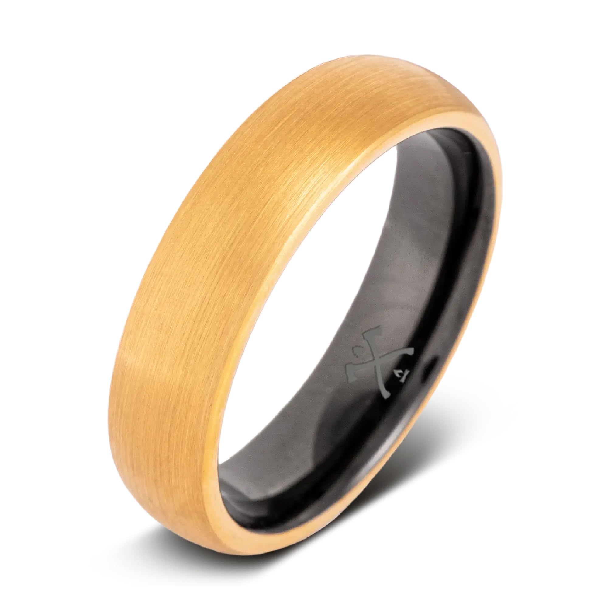 Manly Bands: Mens 14K Yellow Gold Plated Wedding Bands and Rings - Gold Plated Tungsten Comfort Fit and Stylish Rings for Men, Free Silicone Ring Included
