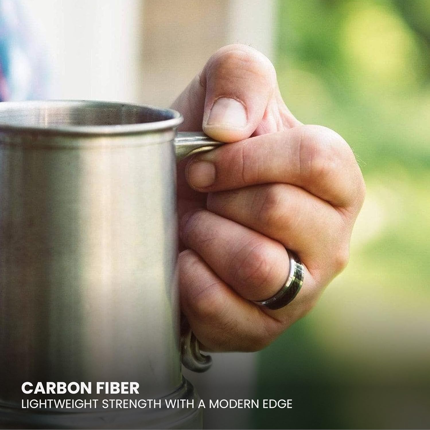 Manly Bands: Mens Wedding Bands and Rings - Unique Polished or Satin Finished Tungsten, Comfort Fit Wedding Band, Stylish Ring for Men, Free Silicone Ring Included