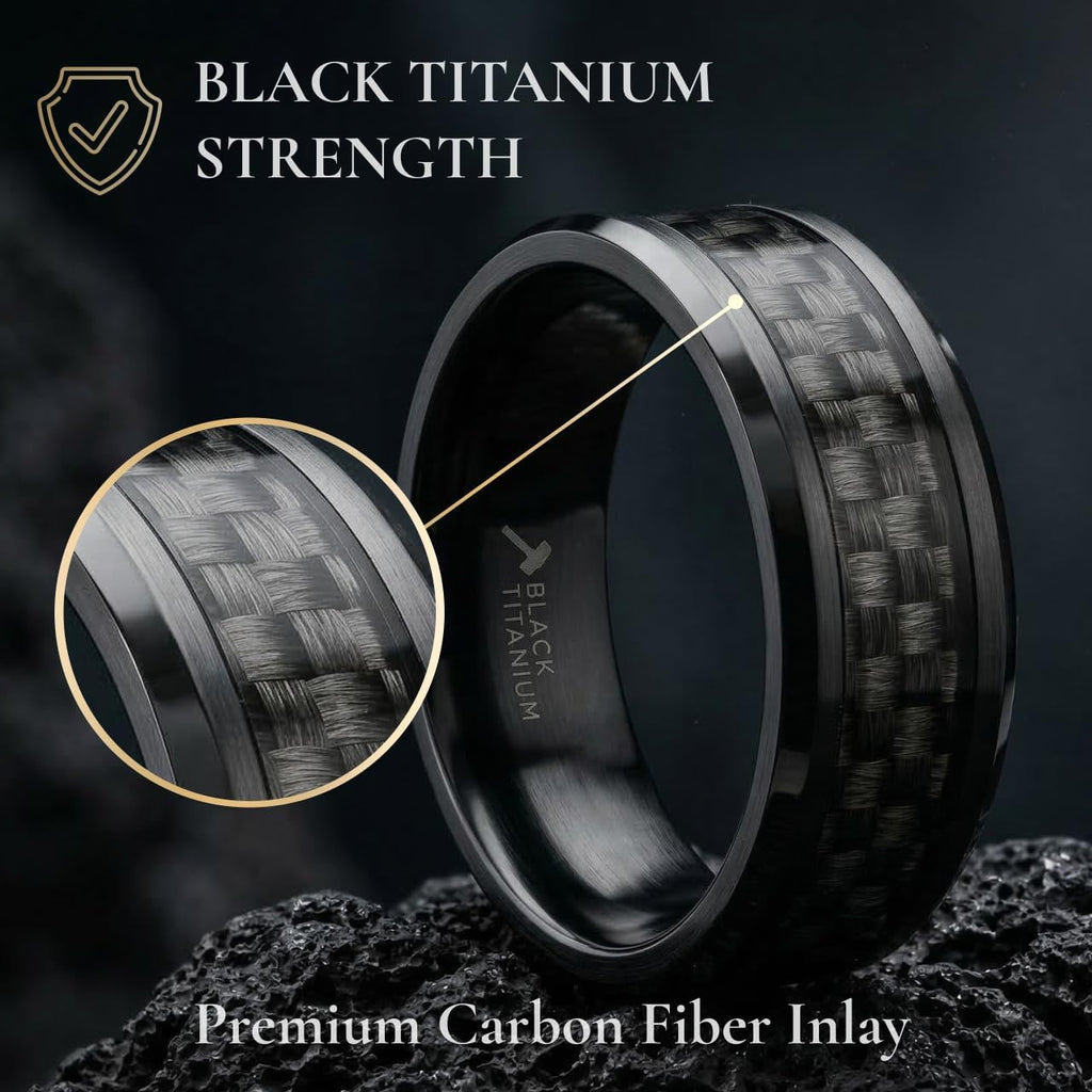 Black Titanium Carbon Fiber Band