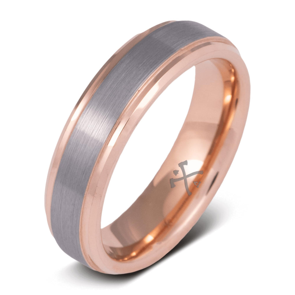 Manly Bands: Men's Rose Gold Wedding Bands and Rings - Made With 14K and 18K Rose Gold - Gift for Men - Free Silicone Ring Included