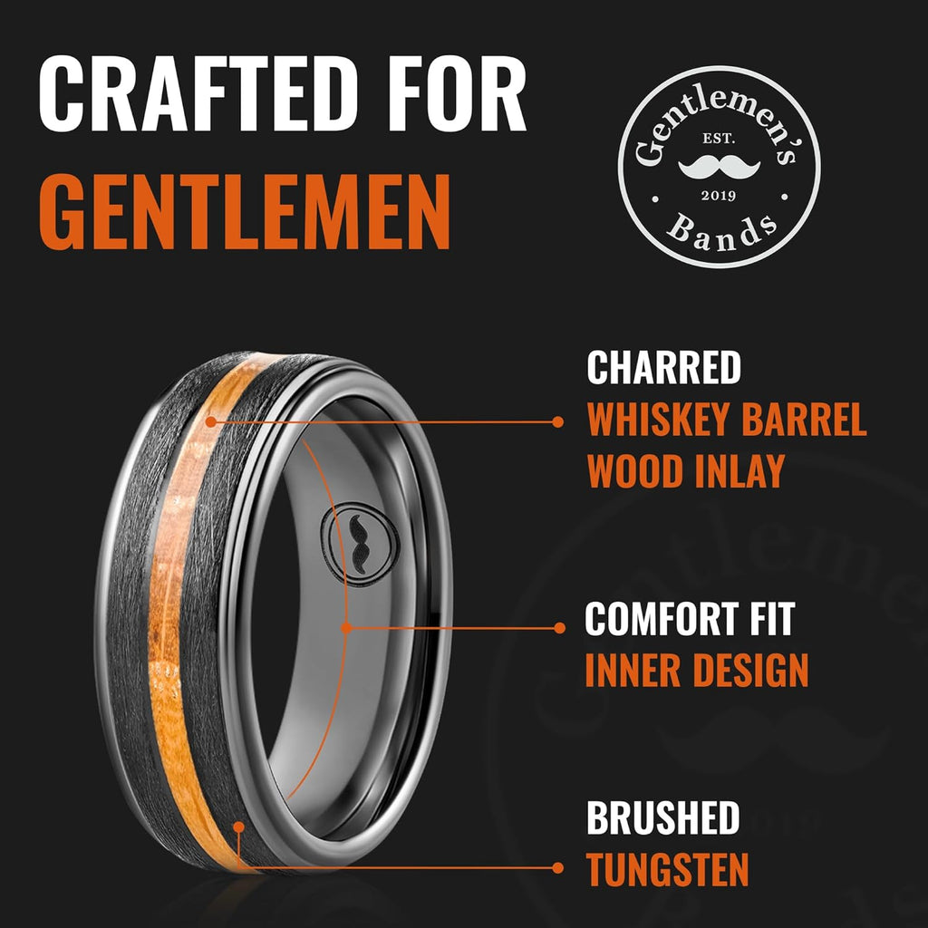 Black Tungsten Band | Whiskey Wood