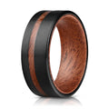 Brushed Black Tungsten Band | Wood Inlay
