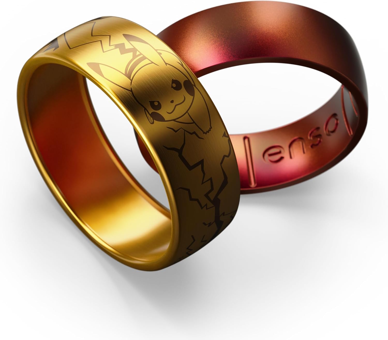 Enso Rings x Pokemon Hybrid Ring Collection for Hands - Durable Brushed Outer Metal - Comfortable and Premium Inner Silicone