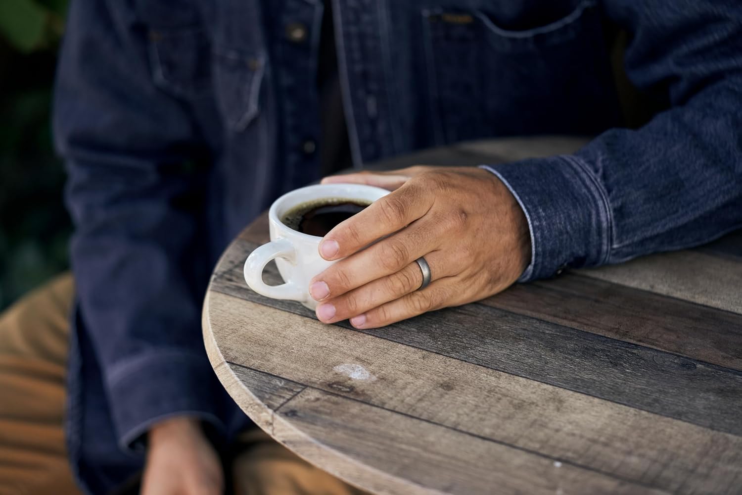 Ridge 6mm Rounded Tungsten Rings For Men - Dual Band Metal Wedding Ring & Silicone Ring, Scratch-Resistant PVD Coating, Convex No-Pinch Fit, Includes Extra Silicone Band (Stonewashed Titanium, 13.5)