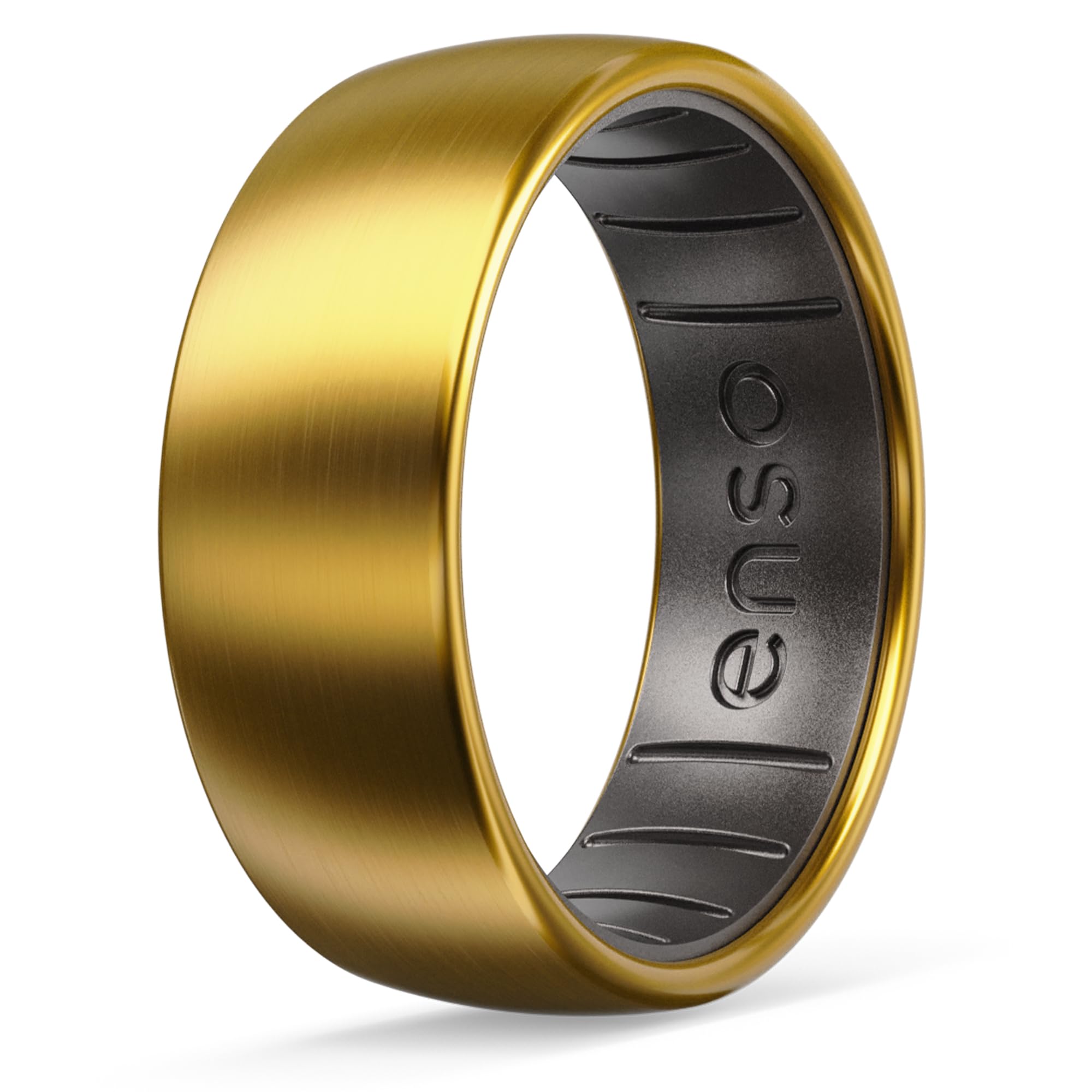 Enso Rings Hybrid Rings - Durable Brushed Outer Metal - Comfortable and Premium Inner Silicone