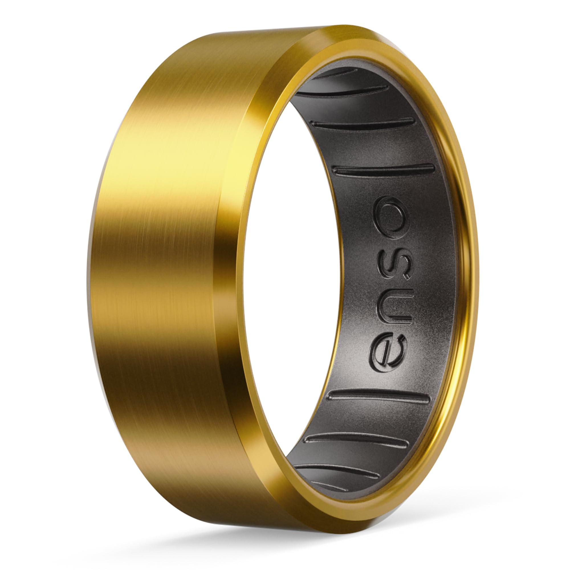 Enso Rings Hybrid Rings - Durable Brushed Outer Metal - Comfortable and Premium Inner Silicone