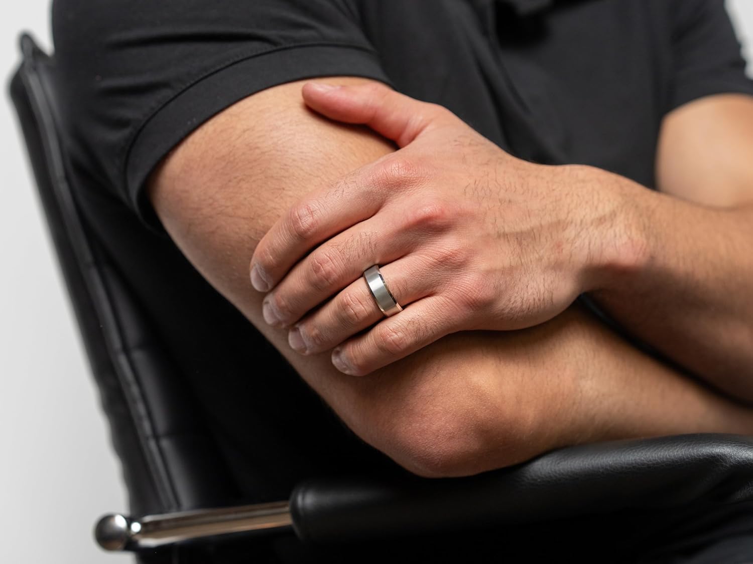 Ridge 8mm Beveled Tungsten Rings For Men - Dual Band Metal Wedding Ring & Silicone Ring, Scratch-Resistant PVD Coating, Convex No-Pinch Fit, Includes Extra Silicone Band (Platinum, 11)