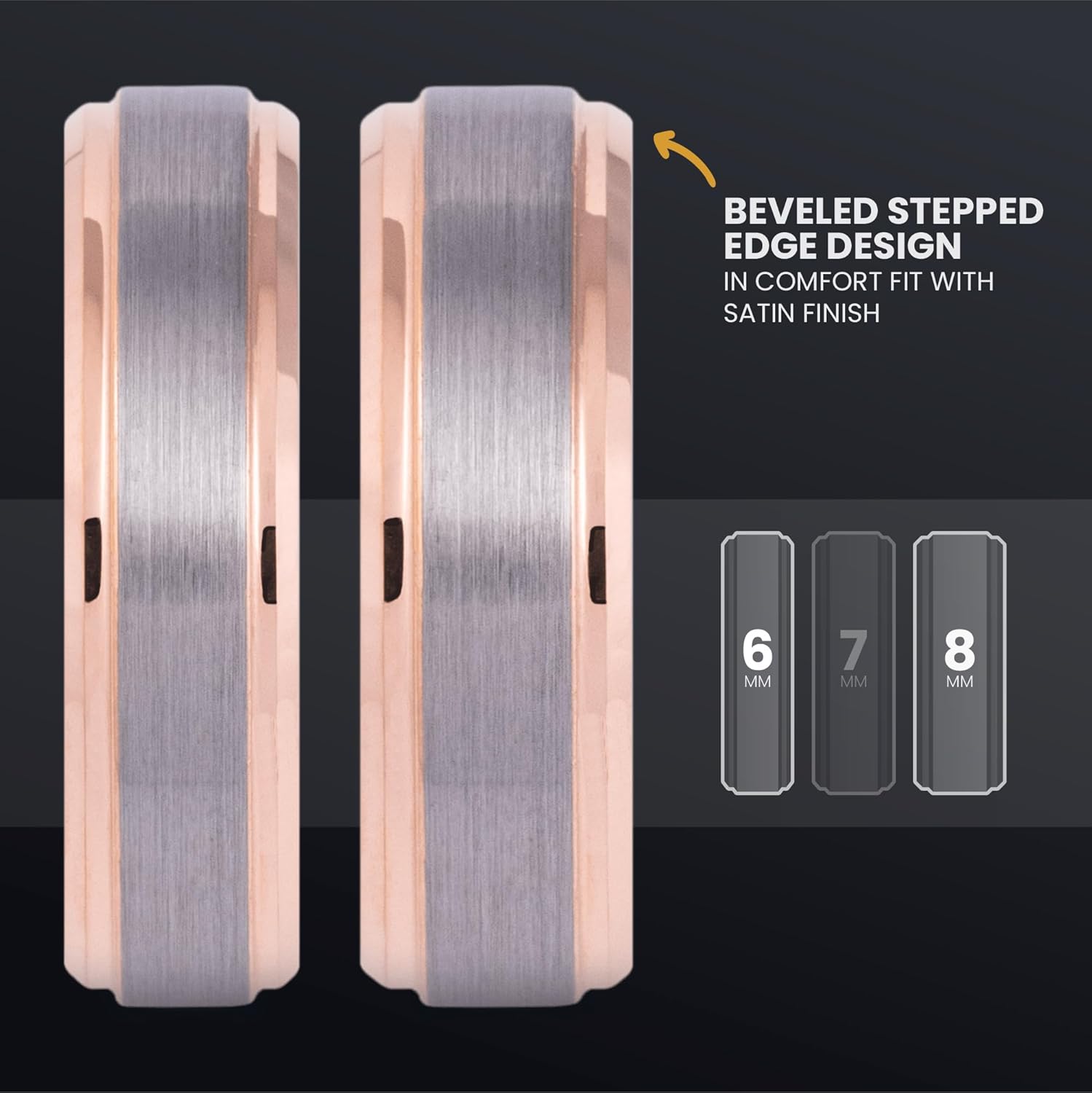 Manly Bands: Men's Rose Gold Wedding Bands and Rings - Made With 14K and 18K Rose Gold - Gift for Men - Free Silicone Ring Included