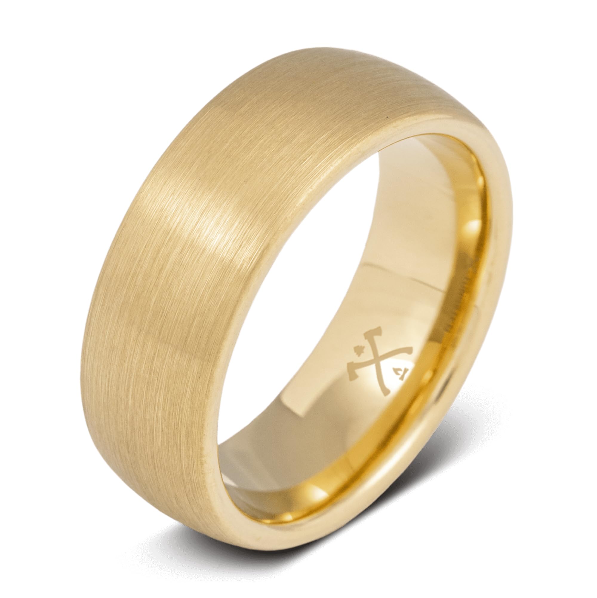 Manly Bands: Mens 14K Yellow Gold Plated Wedding Bands and Rings - Gold Plated Tungsten Comfort Fit and Stylish Rings for Men, Free Silicone Ring Included