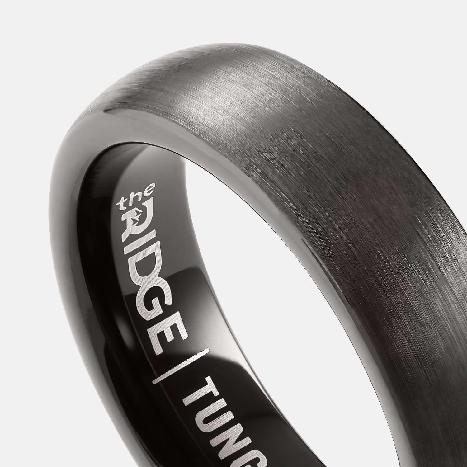 The Ridge Tungsten Rings For Men - Mens Wedding Band - Strong, Durable and Scratch-Resistant Rounded 6mm Ring With Silicone Band