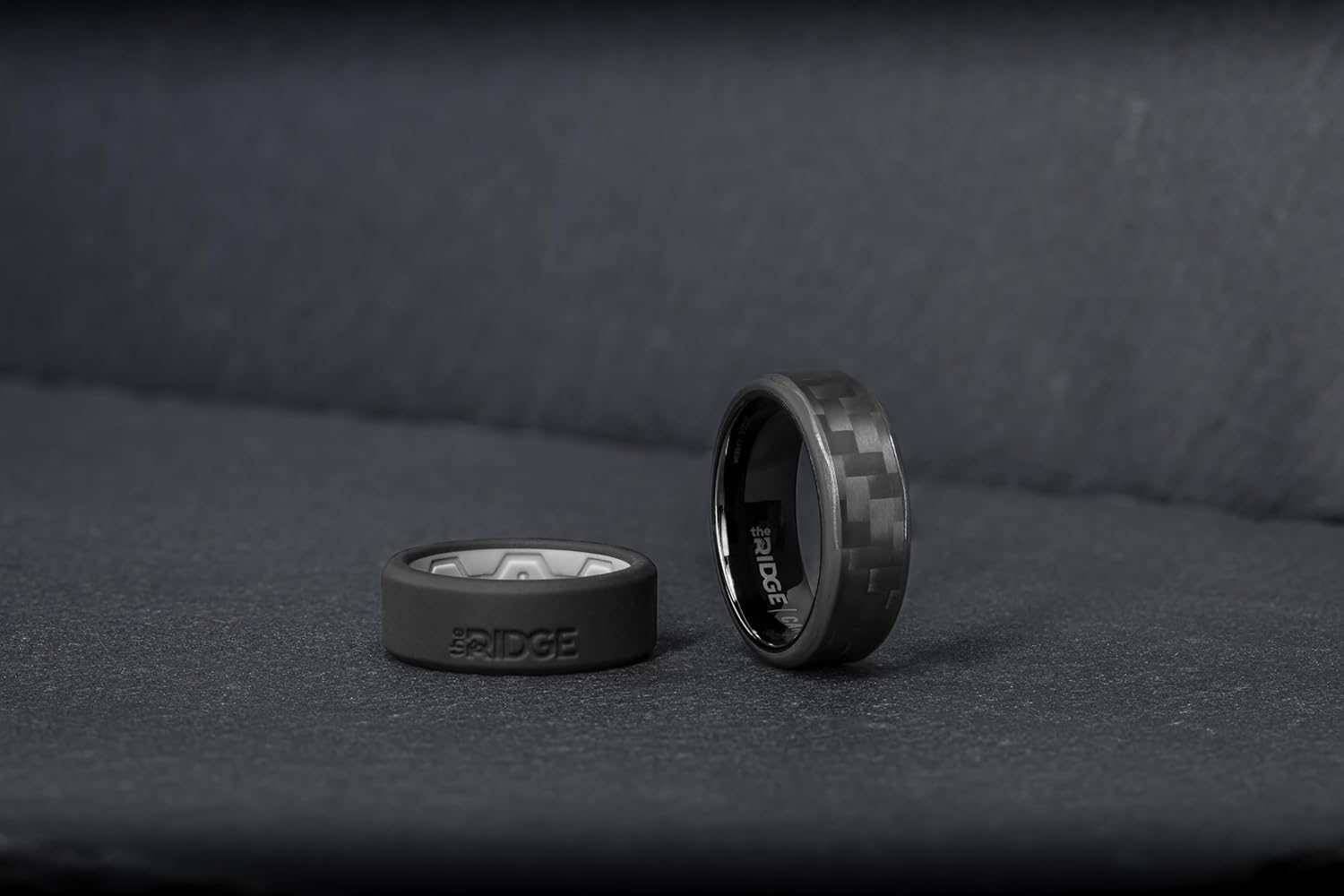 The Ridge Tungsten Rings For Men - Mens Wedding Band - Strong, Durable and Scratch-Resistant Rounded 6mm Ring With Silicone Band