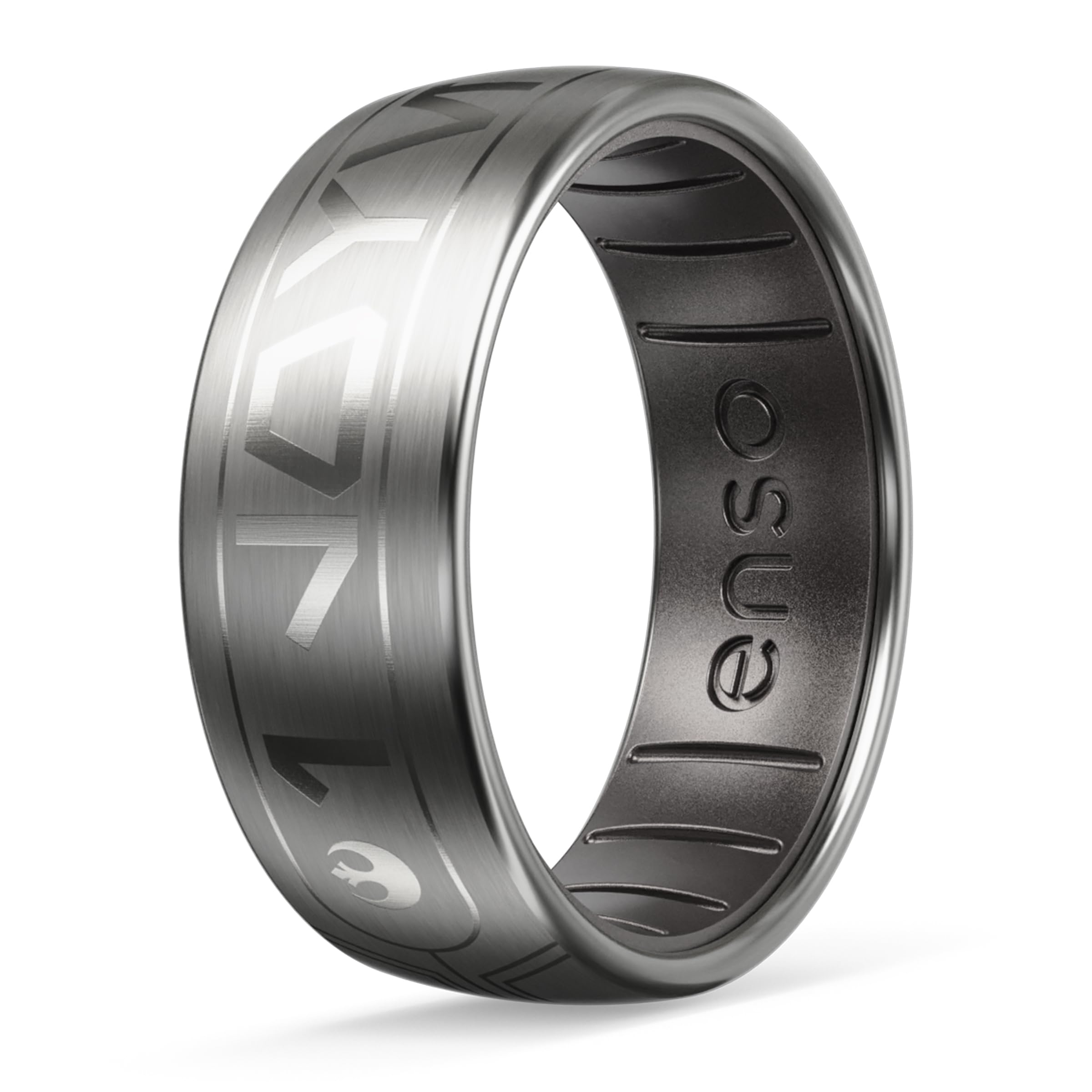 Enso Rings Hybrid Rings - Durable Brushed Outer Metal - Comfortable and Premium Inner Silicone
