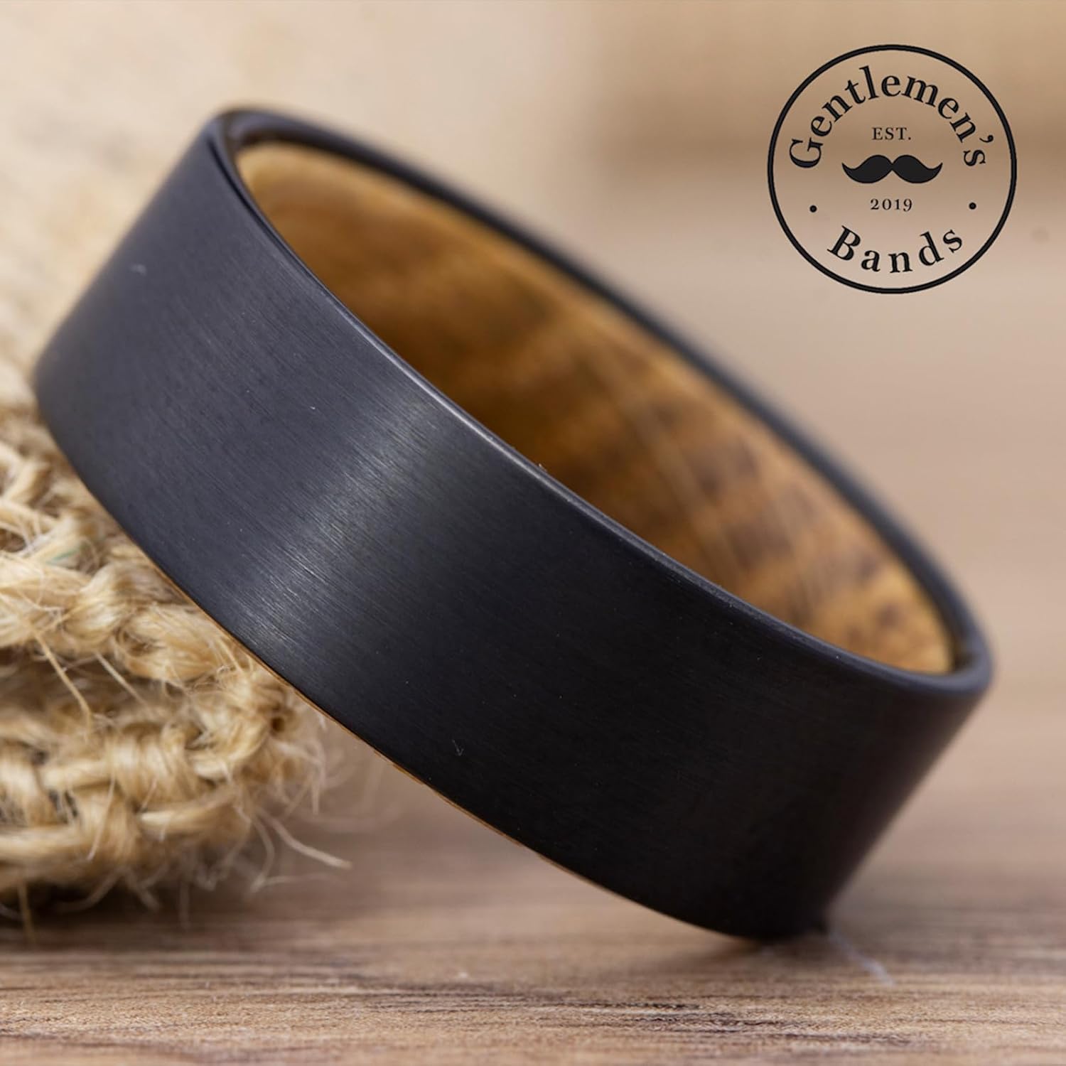 All Black Tungsten Band | Whiskey Wood